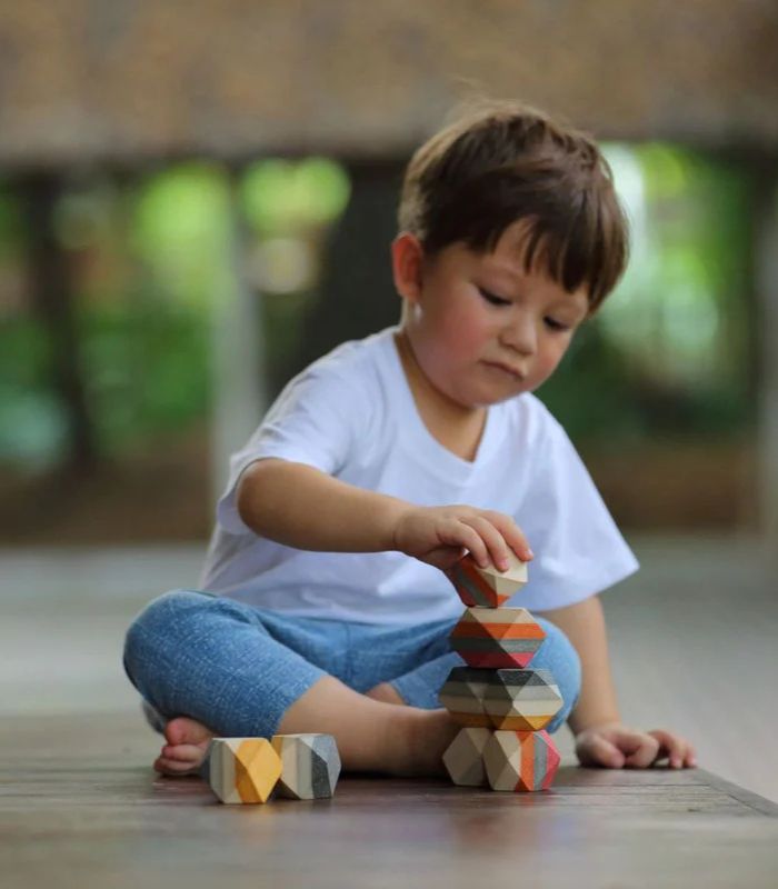 PlanToys Wooden Geo Stacking Rock