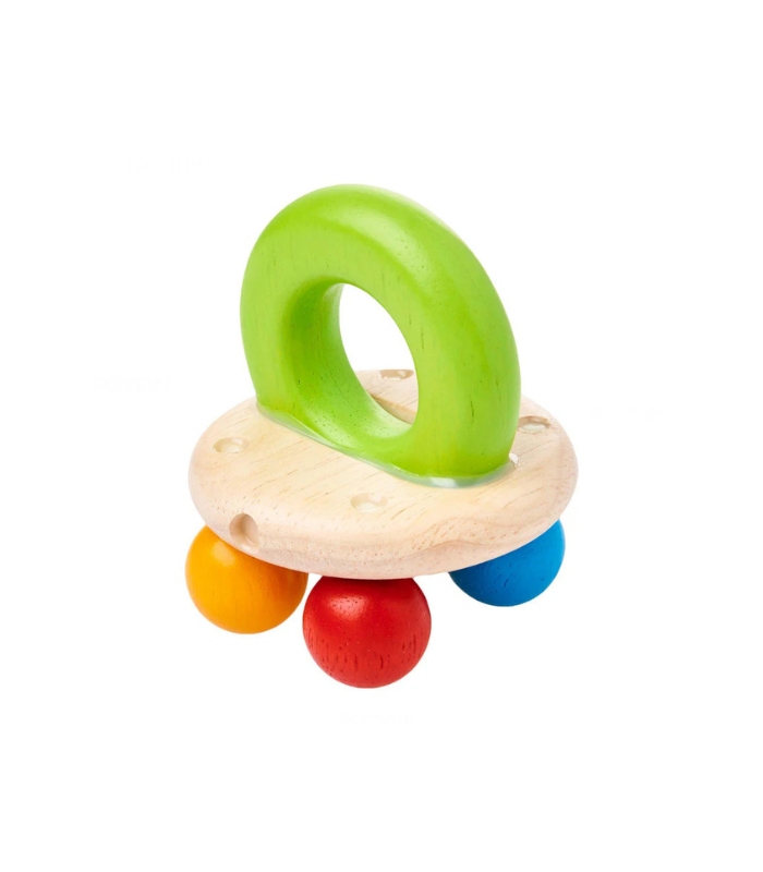 PlanToys Wooden Bell Rattle New Colour