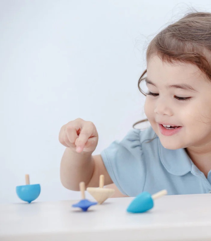 PlanToys Wooden Spinning Tops