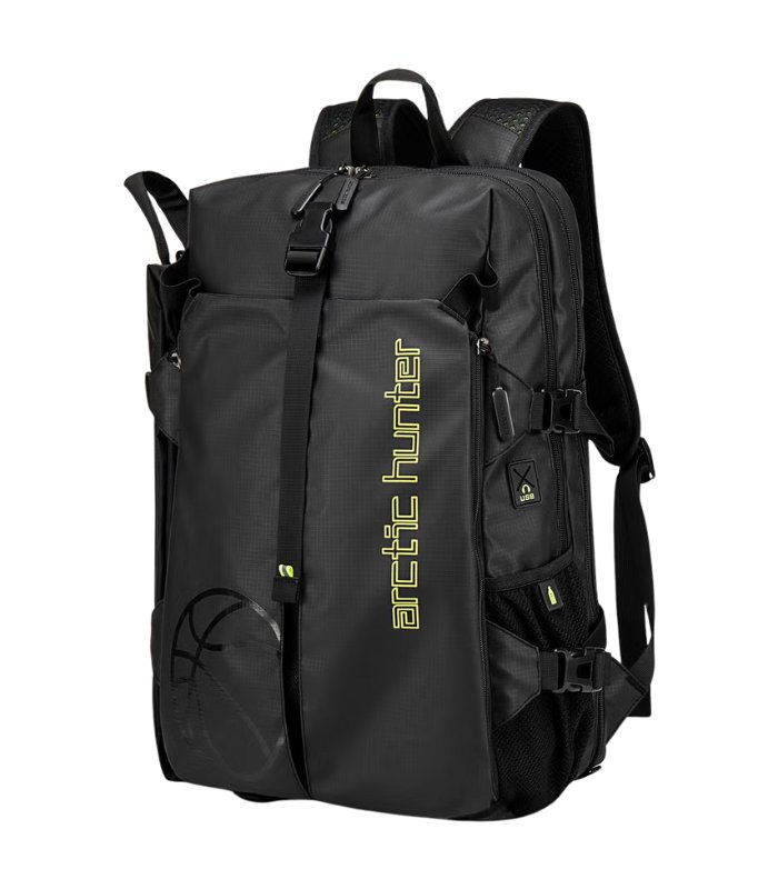 Arctic Hunter Durable Gym Sports Backpack- Water-Resistant 18.5-Inch Daypack with USB Jack and Trolley Belt, Unisex, Model B00391