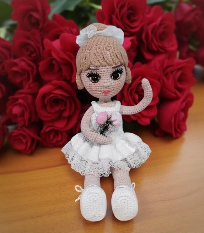 Myrtilus Sara – The Handmade Ballerina Crochet Doll by Myrtilus with Detailed Tutu and Traditional Ballet Shoes, Eco-Friendly Organic Cotton, Limited Edition