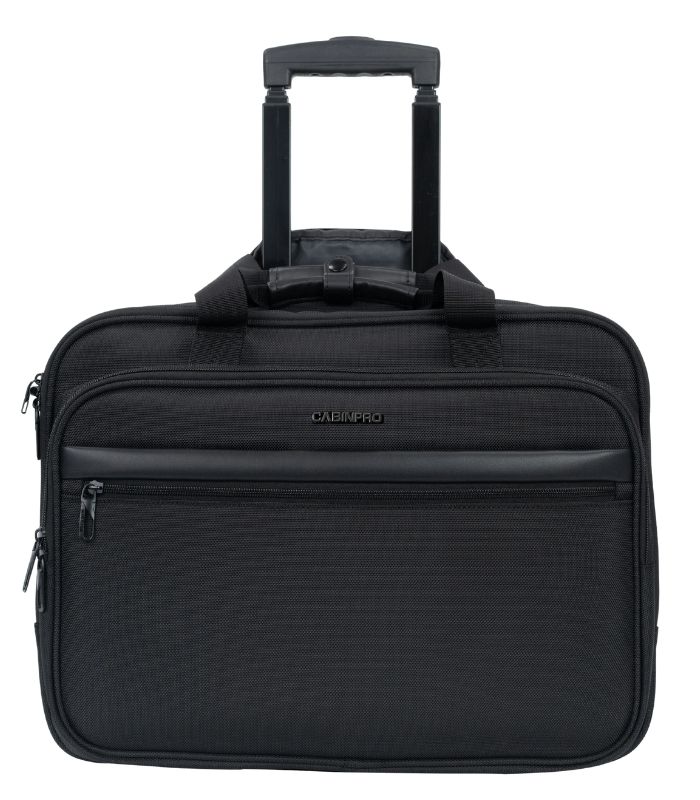 CabinPro Premium Pilot Laptop Trolley, Water-Resistant, Anti-Theft, Multi-Compartment Bag for Business Travel, Unisex, Model CP010