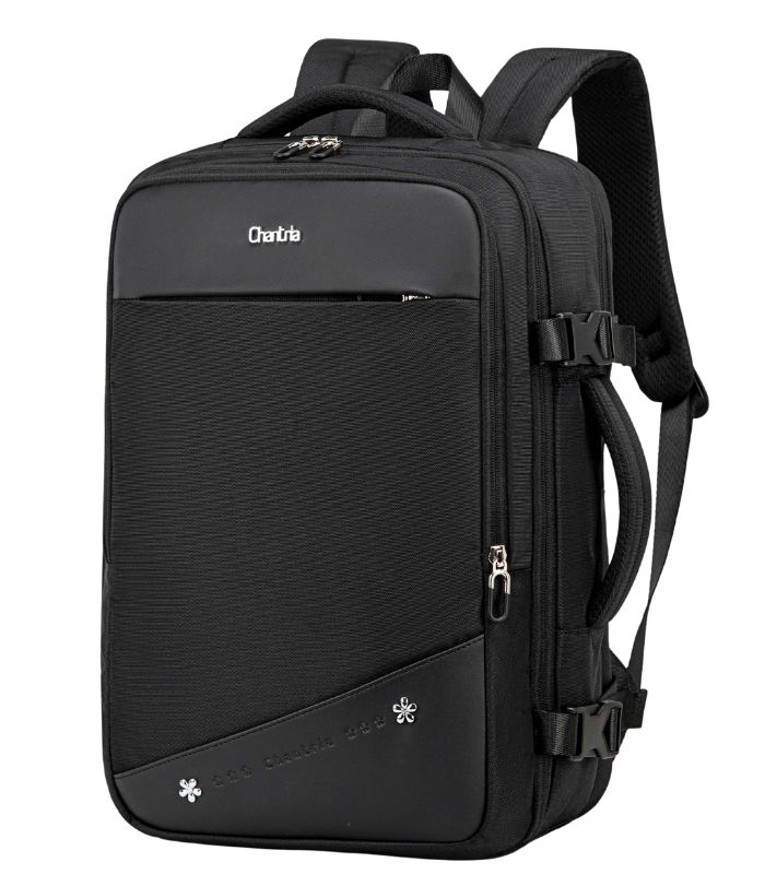 Chantria Lightweight Water-Resistant Laptop Backpack, Anti-Theft Women’s Daypack with 180° Opening and USB Port, Model  CB00641