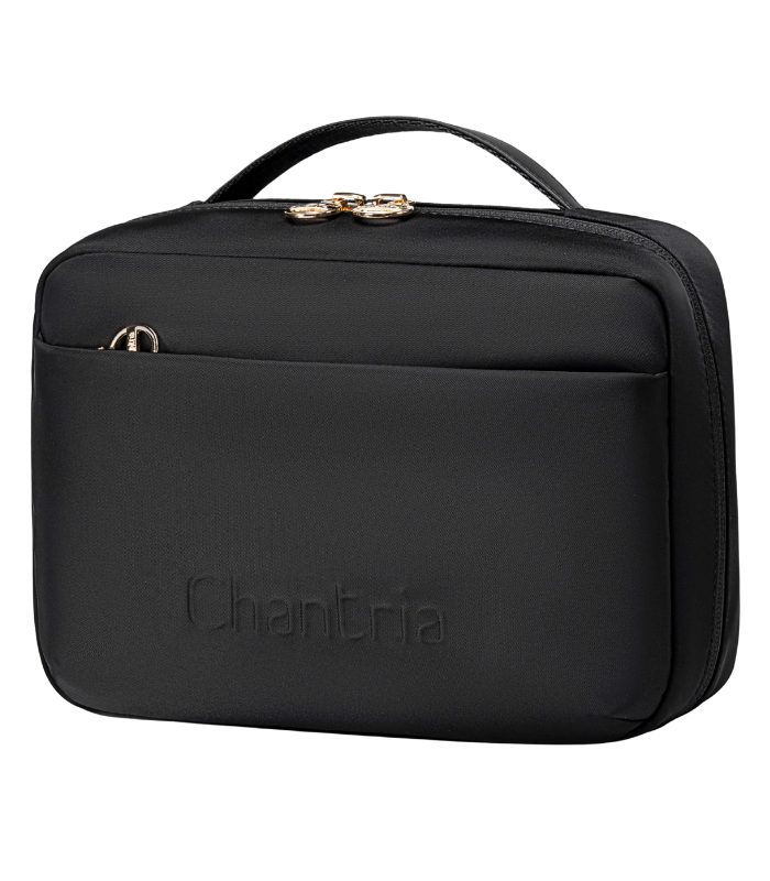 Chantria Premium Women’s Cosmetic Clutch, Water-Resistant Lightweight Carry-All Bag with Multiple Pockets & 180° Opening, Model CB00793