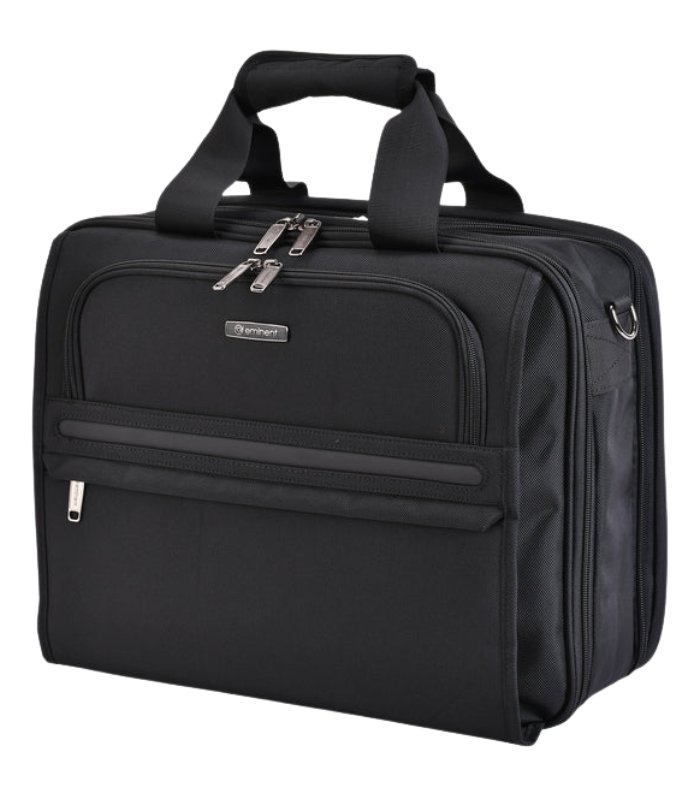 Eminent 17-Inch Lightweight Polyester Shoulder Laptop Bag, 180° Opening, Water-Resistant, Unisex for Business and Travel, Model V322