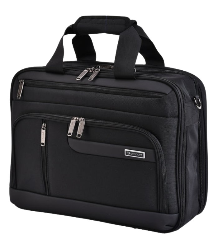 Eminent 17-Inch Lightweight Polyester Shoulder Laptop Bag, 180° Opening, Water-Resistant, Unisex for Business and Travel, Model V368B