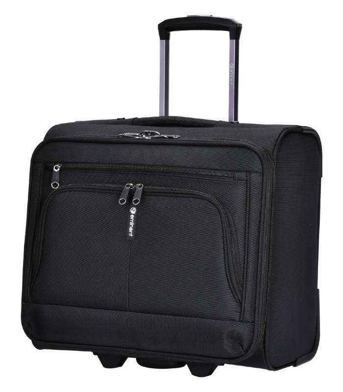 Eminent 17-Inch Premium Pilot Trolley, 2-Wheeled Suitcase with Multi-Compartments and RFID Pockets for Business Travel, Unisex, Model V324A-17