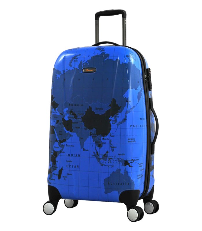 Eminent 20-Inch PC Spinner Trolley, Map Print, Water-Resistant, Unisex, Model KD71M-Map-20