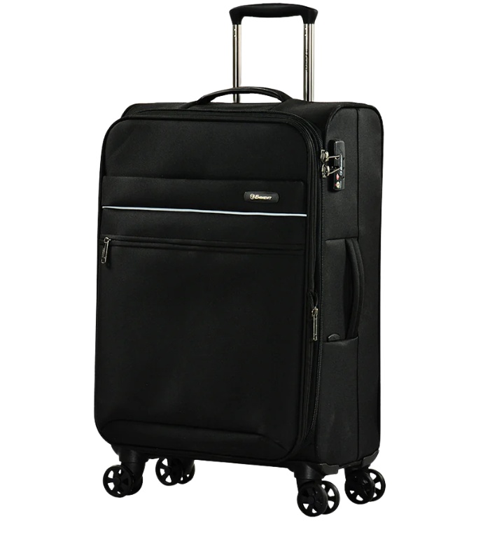 Eminent 24-Inch Soft Checked Luggage, Branded Twin-Wheel Spinner Trolley Bag for Unisex Travel, Model  V773-24