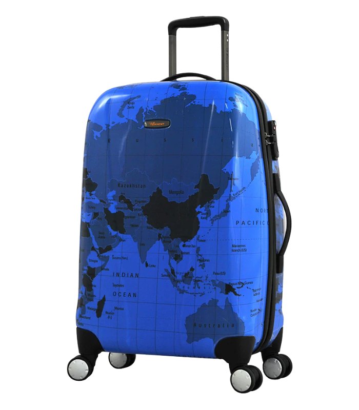 Eminent 29-Inch Checked PC Spinner Trolley, Map Print, Water-Resistant, Unisex, Model KD71M-Map-29