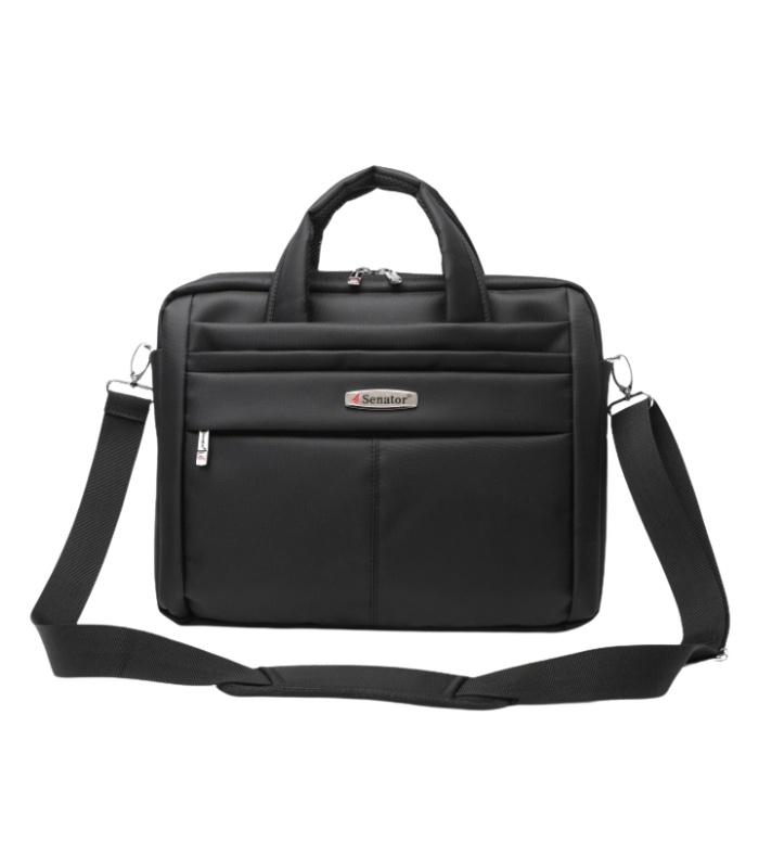 Senator 15-Inch Nylon Laptop Bag, Lightweight, Water-Resistant, RFID Pockets, Adjustable Shoulder Straps, Unisex, Model KH8115