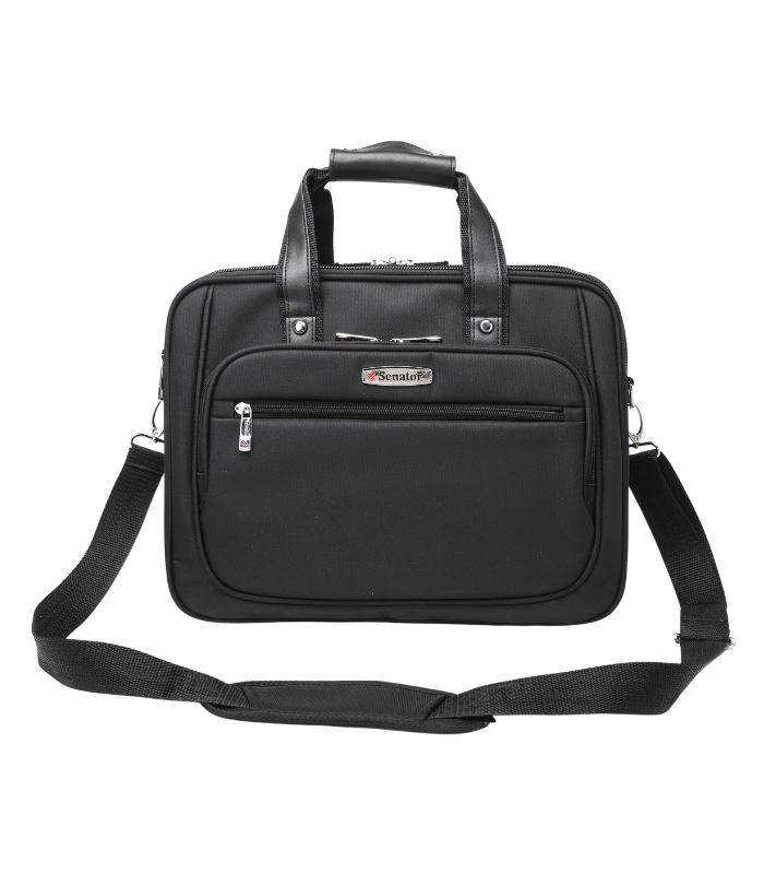 Senator 15.5-Inch Nylon Laptop Bag, Lightweight, Water-Resistant, RFID Pockets, Adjustable Straps, Unisex, Model KH8121