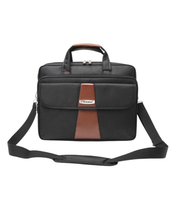 Senator 16-Inch Expandable Nylon Laptop Bag, Lightweight, Water-Resistant, RFID Pockets, Adjustable Straps, Unisex, Model KH8071