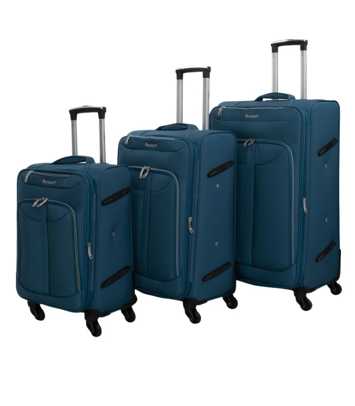 Senator 3-Piece Softside Cabin & Checked Luggage Set, Lightweight Travel Trolleys with 2 Wheels for Unisex Use, Model  LW010-3