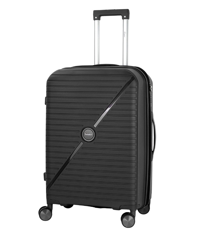 Senator Expandable PP Hard Case Luggage, Lightweight Fashion Trolley with Safe Zippers & Double Spinner Wheels for Unisex, Model  KH1006