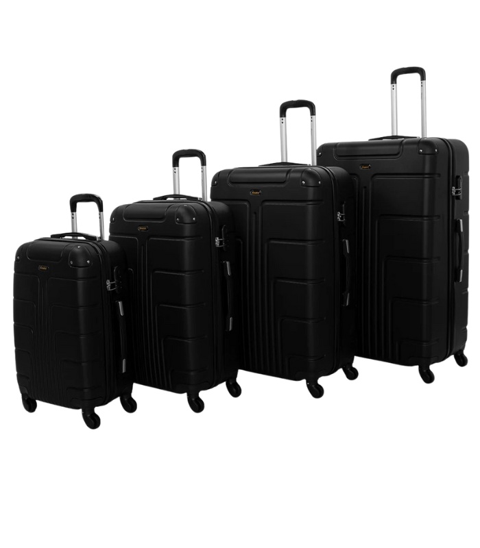 Senator 4-Piece Hard Shell Luggage Set, Lightweight ABS Travel Trolleys with Spinner Wheels for Unisex Use, Model A1012-4