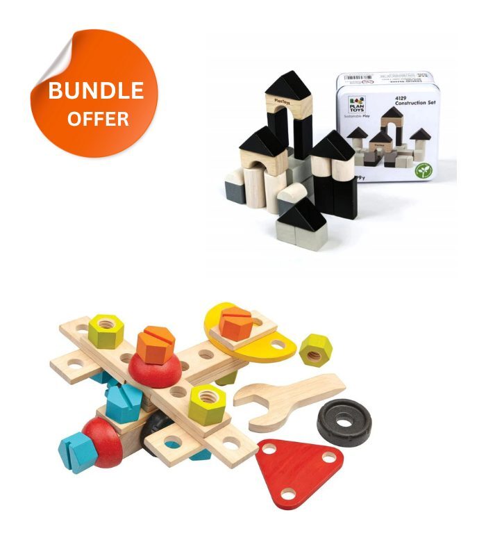 Buy a 40-Piece Construction Set and Get a 24-Piece Building Blocks Set Free!
