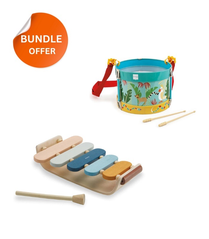 Buy 1 Oval Xylophone and Get 1 Free Metal Drum Jungle