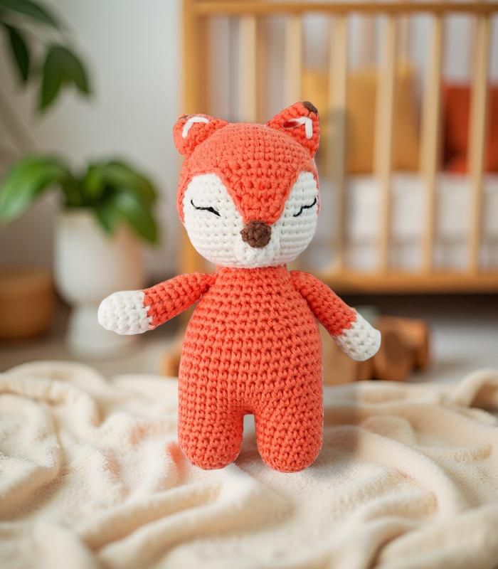 Myrtilus Crochet Fox Toy – Handmade in Cotton
