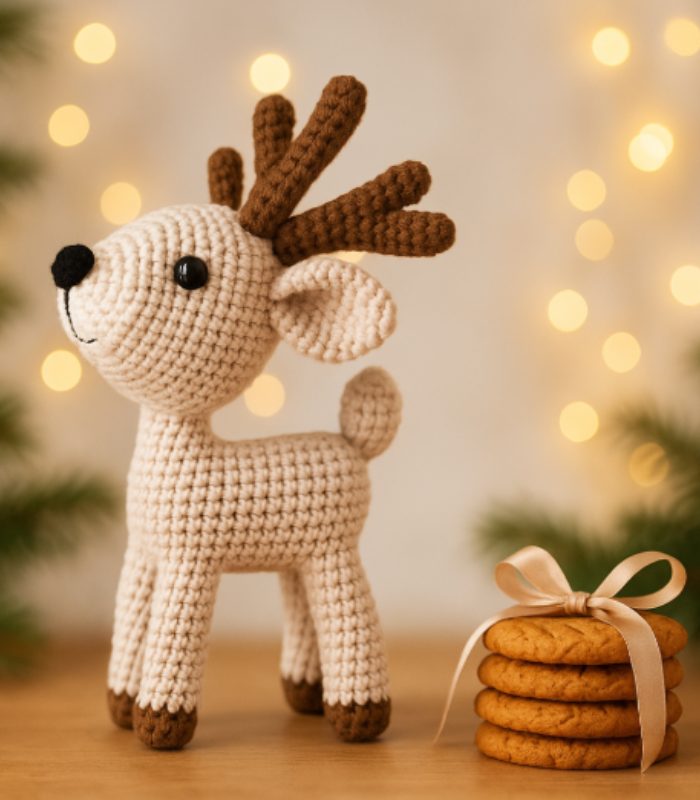 Myrtilus Crochet Reindeer Toy – Handmade in Cotton