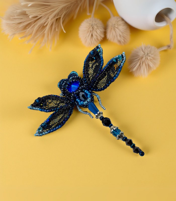 Myrtilus Dragonfly: Twilight Bloom – Handmade Jewelry Brooch