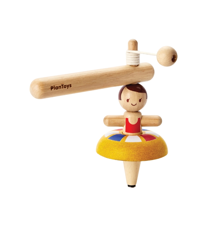 PlanToys Ballet Spinning Top – Classic Wooden Balance Toy for Kids