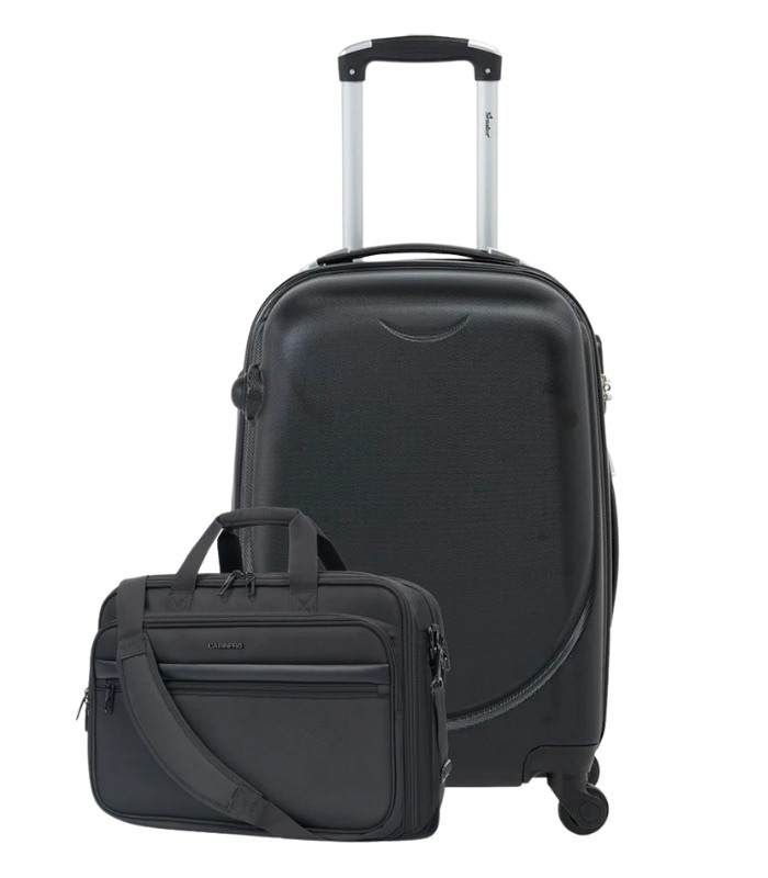 Senator Travel Combo, 24-Inch Trolley Bag with Matching Laptop Bag for Unisex Use, Model KH134-24_BLK + CP011