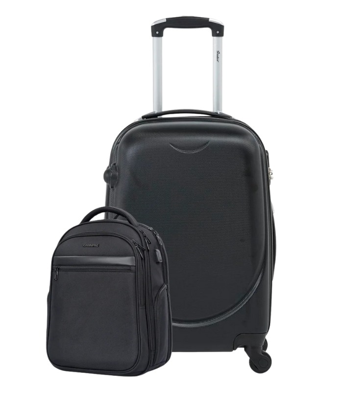 Senator Travel Set, 24-Inch Hard Shell Trolley Bag with Laptop Backpack Combo for Unisex Use, Model  KH134-24_BLK  CP012