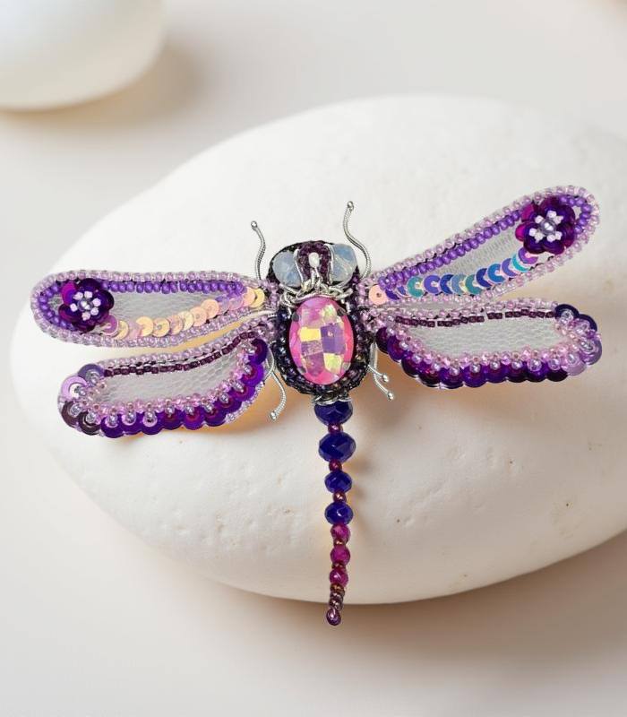 Myrtilus Celestial Dance – Handmade Twilight Dragonfly Brooch