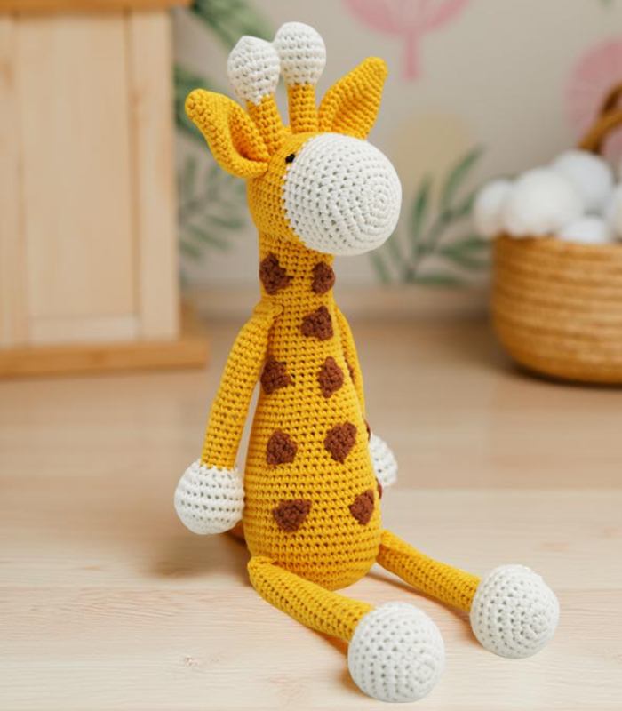 Myrtilus Crochet Giraffe Toy – Handmade in Cotton