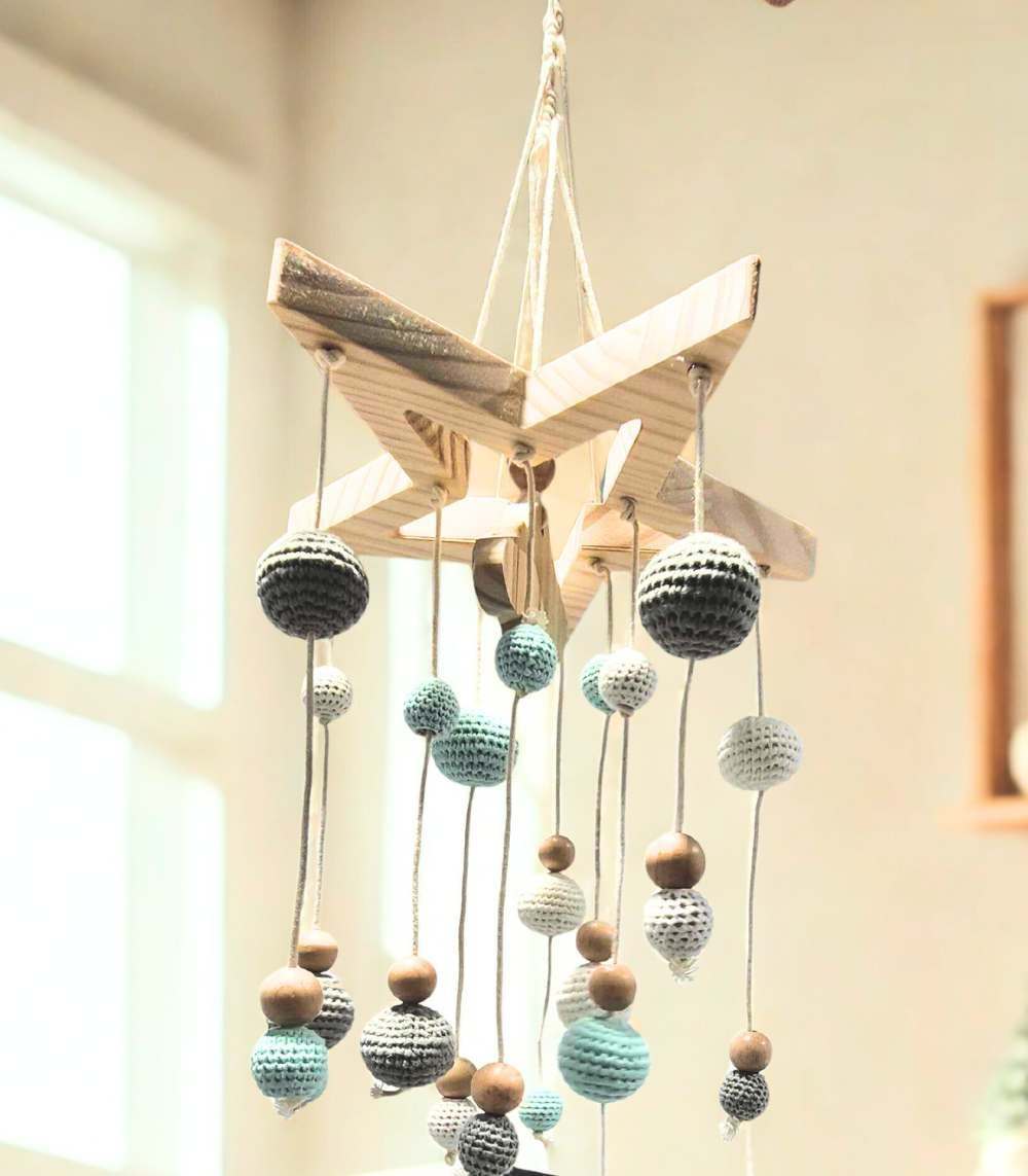 Myrtilus Crochet Baby Mobile – Handmade in Cotton
