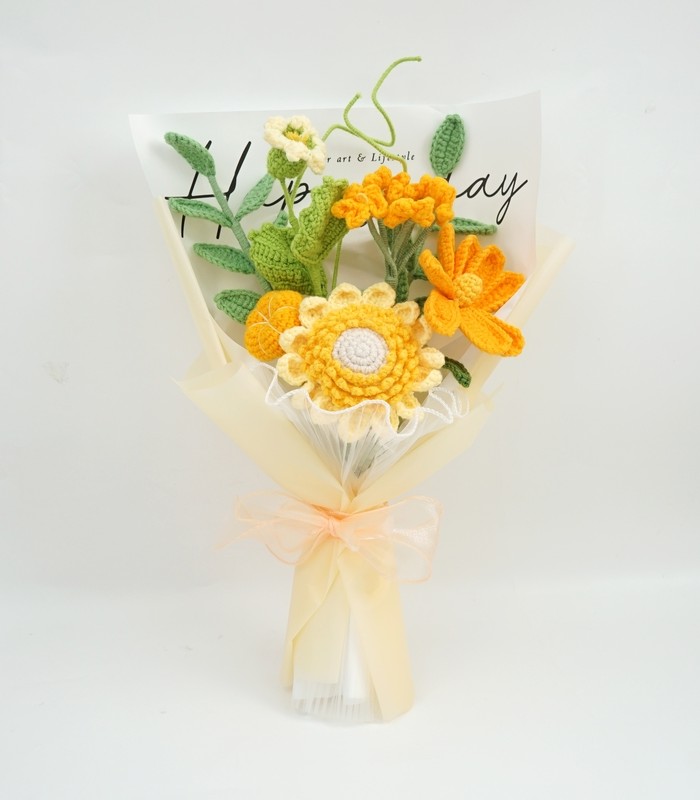 Myrtilus Handmade Crochet  Golden Chestnut bouquet