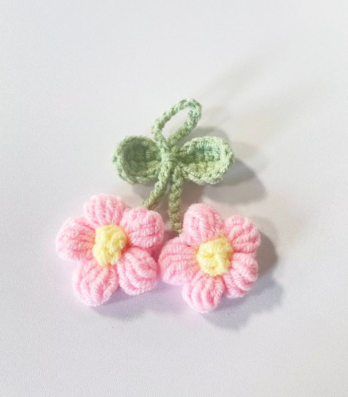 Myrtilus Crochet Floral Duo Keychain – Handmade