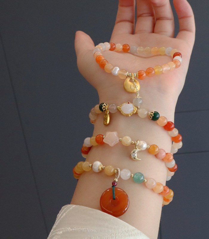 Myrtilus Golden Jade & Pearl Accent Bracelet – Handmade Gemstone Jewelry