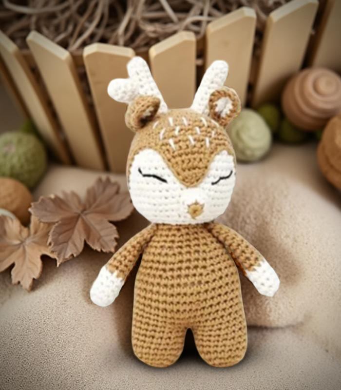 Myrtilus Crochet Deer Toy – Handmade in Cotton