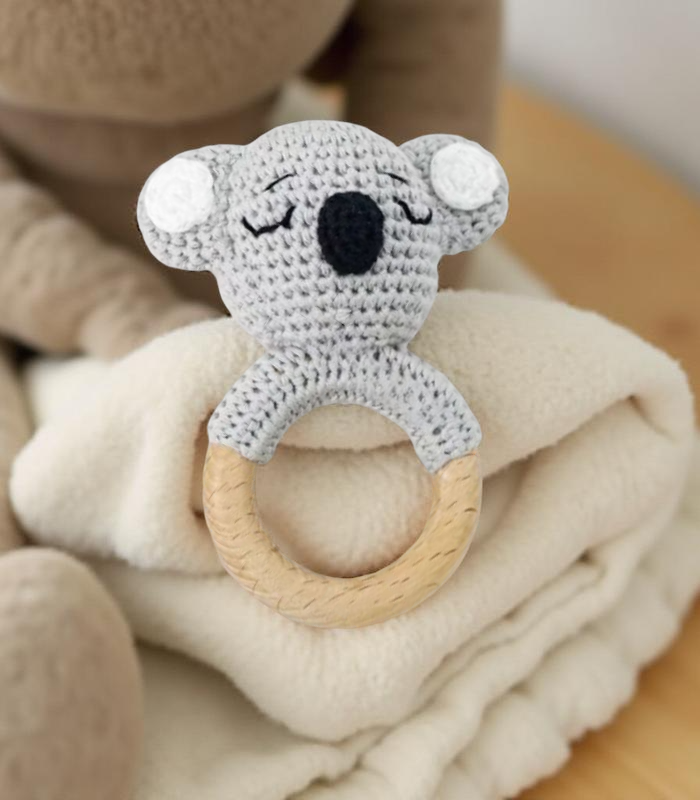 Myrtilus Crochet Koala Teether – Handmade in Cotton