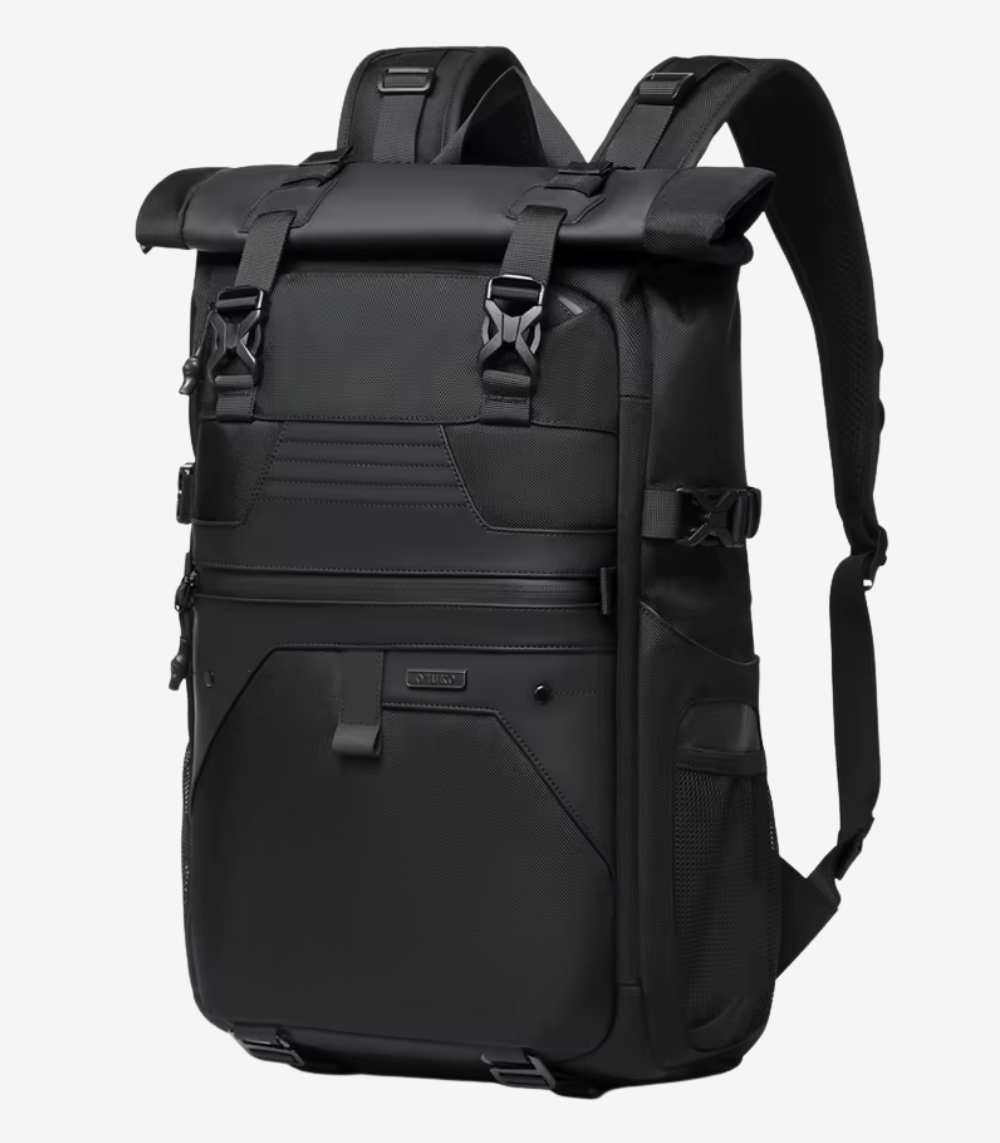 OZUKO 9761 Rolltop Waterproof Backpack with Expandable 38L Capacity and Laptop Compartment for Travel and Outdoor Use