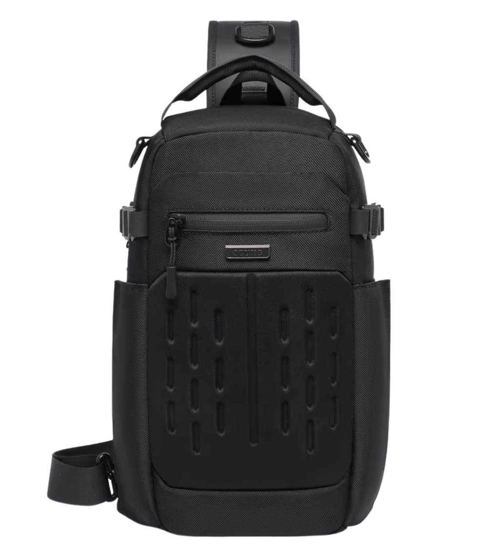 OZUKO 9879 Crossbody Sling Backpack with Tripod Holder and Water-Resistant Design for Travel and Daily Commute