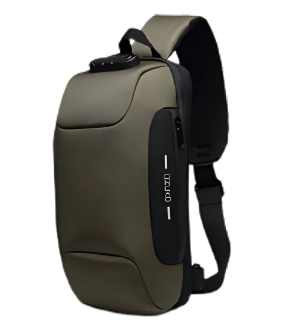 OZUKO 9223L Anti-Theft Sling Bag – USB Charging, Waterproof, Reflective Design for Urban & Travel Use