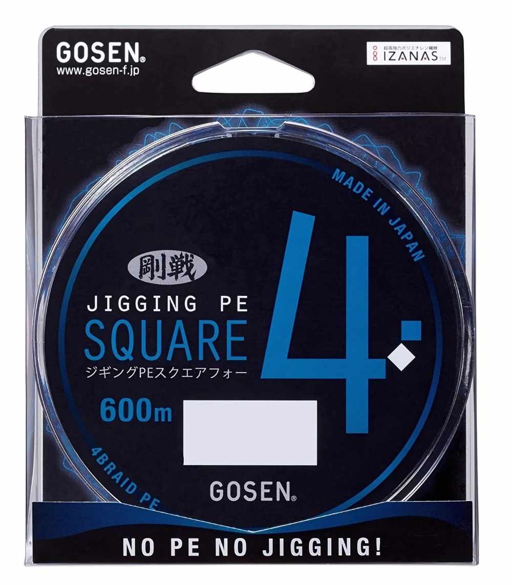 Gosen Jigging PE Square 4 Braided Fishing Line – 600m Multicolor Jigging Braid