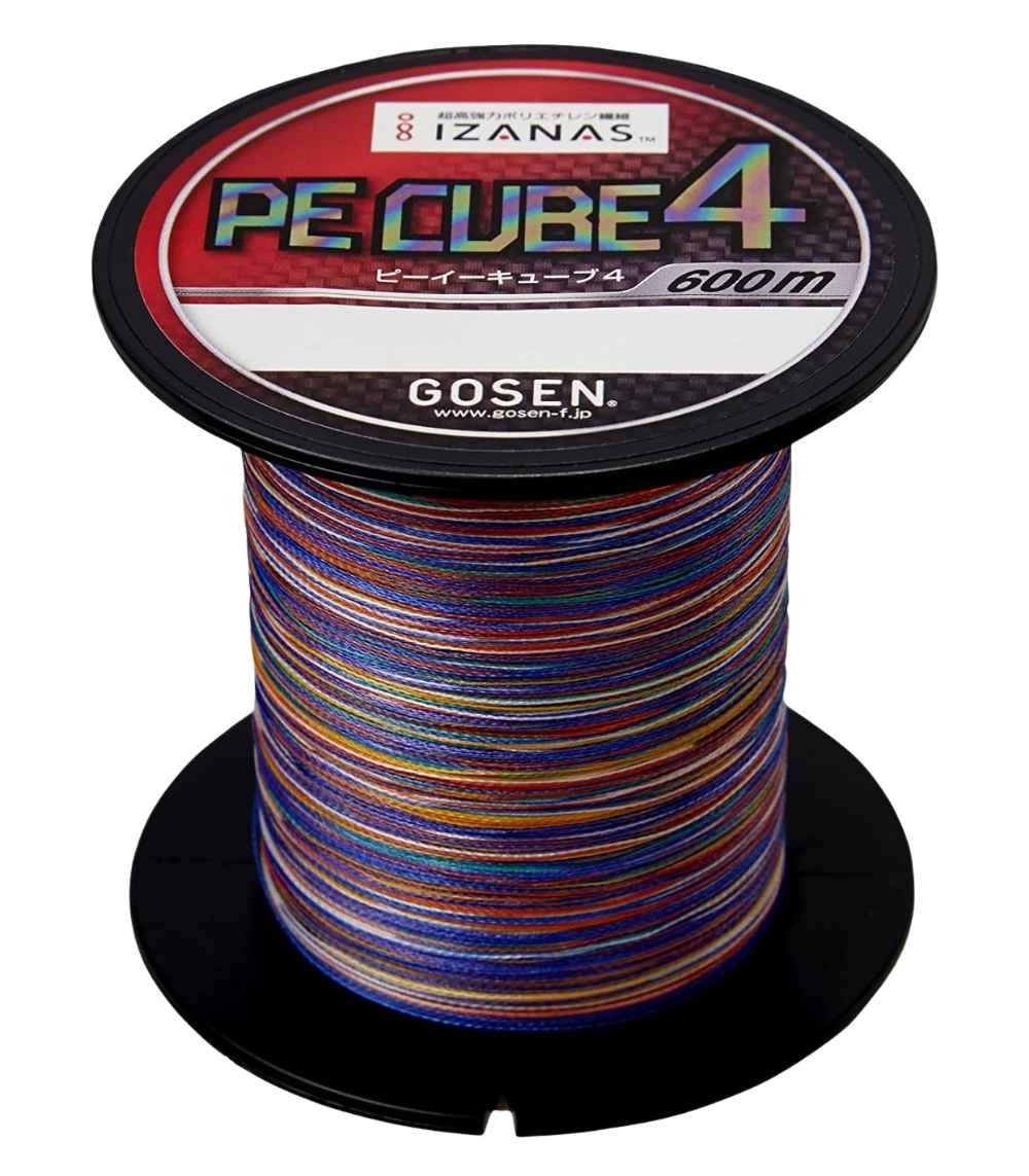 Gosen PE Cube4 Braided Line 600m Multi Color Spool