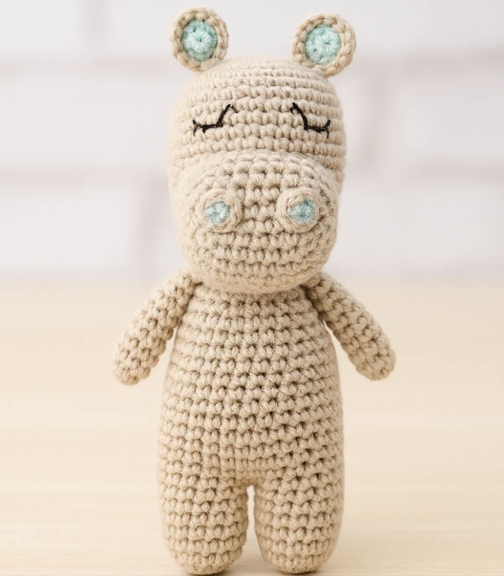 Myrtilus Crochet Hippo Stuffed Toy – Handmade in Cotton