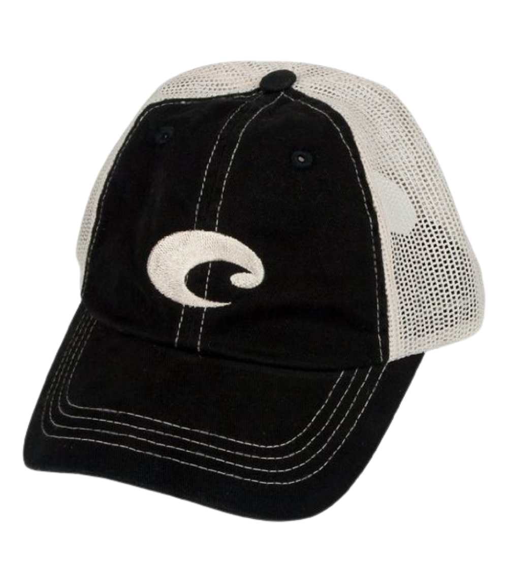 Costa Mesh Hat Black Stone – Cotton Twill Trucker Cap