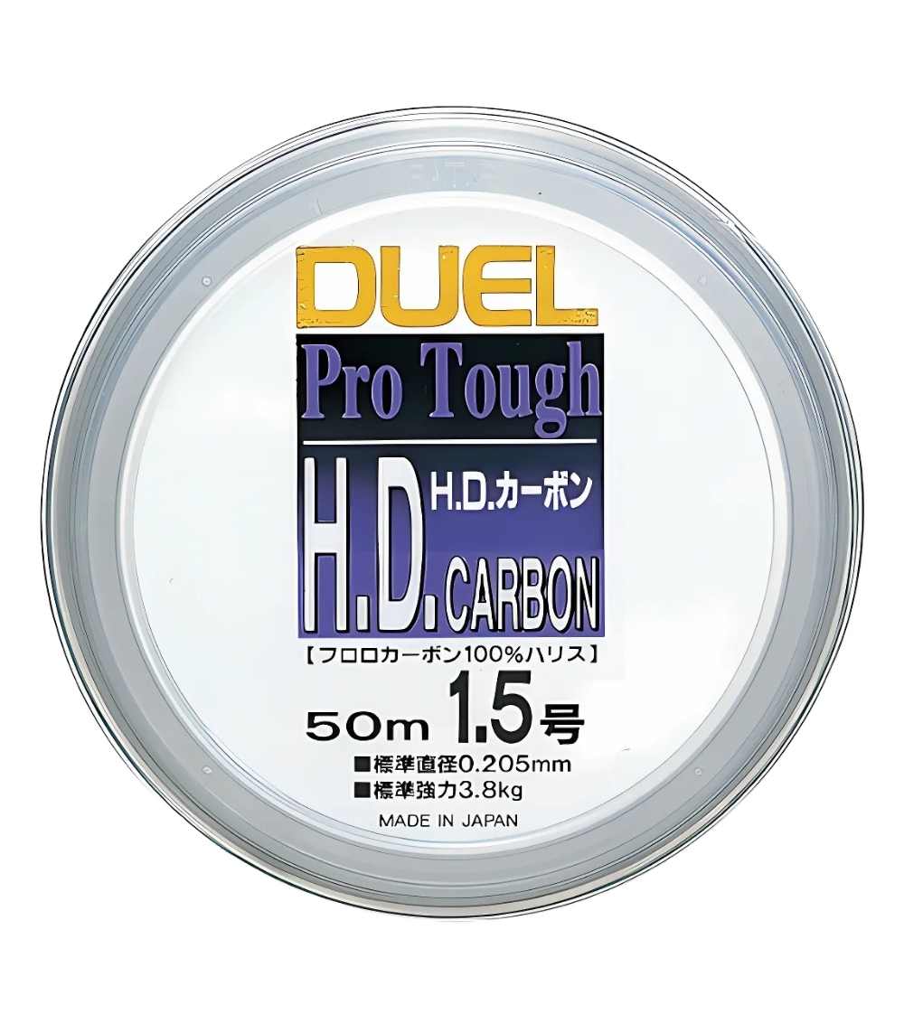 Duel H.D. Carbon 100% Fluorocarbon Fishing Line 50m – Invisible, Fast Sinking & Abrasion Resistant Leader