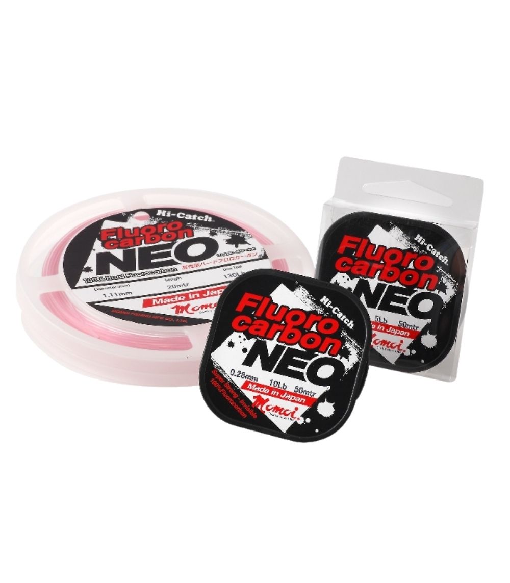 Momoi Hi-Catch Fluorocarbon NEO Fishing Leader Line – High Abrasion Resistance