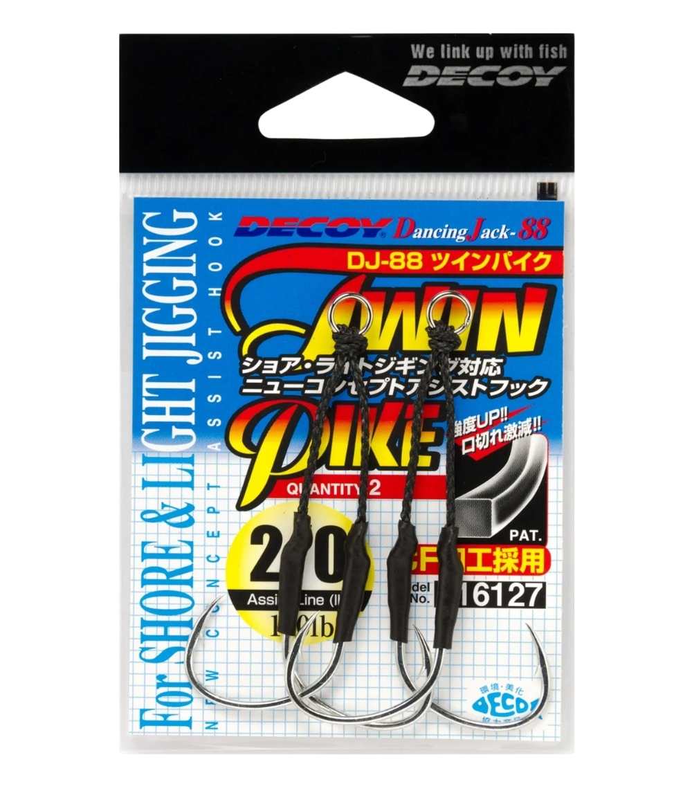 Decoy Twin Pike DJ-88 Assist Hook for Light Jigging & Shore Jigging