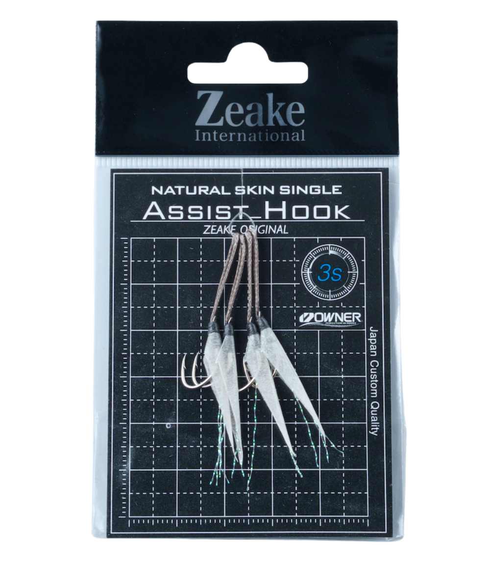 Zeake Natural Skin Single Assist Hook for Micro & Super Light Jigging