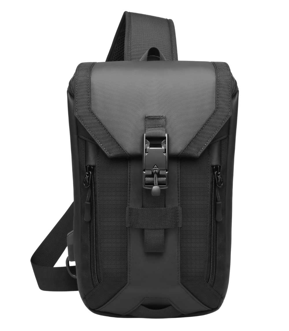 OZUKO 9334 Water-Resistant Sling Bag – Crossbody Daypack with USB Charging Port