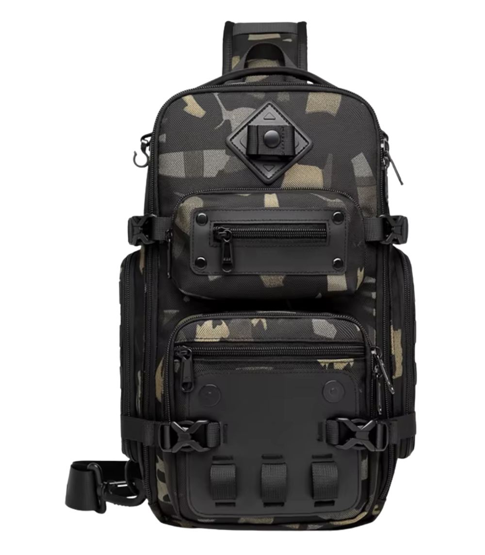 OZUKO 9585 Tactical Sling Bag with Tripod Holder – Waterproof Urban Travel & Everyday Carry Bag