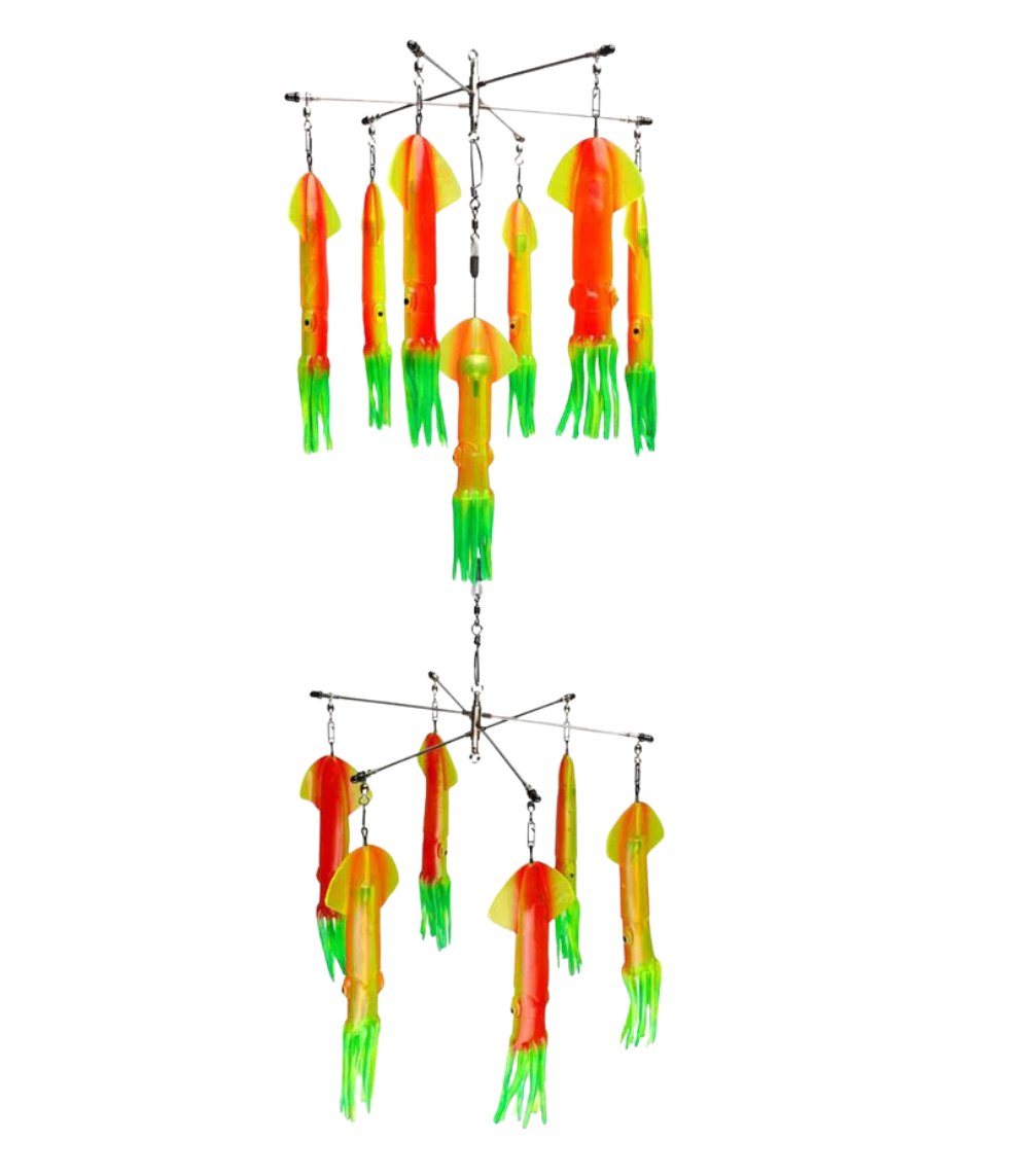 Fathom Double Tier No-Tangle SR30 Reggae 12″ x 12″ Squid Dredge Trolling Lure